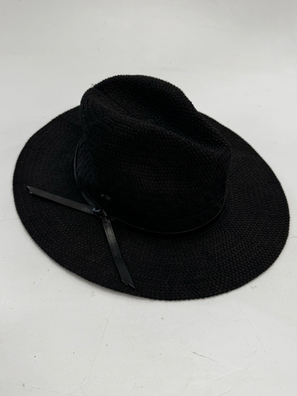 Vince Camuto Black Panama Hat with Band